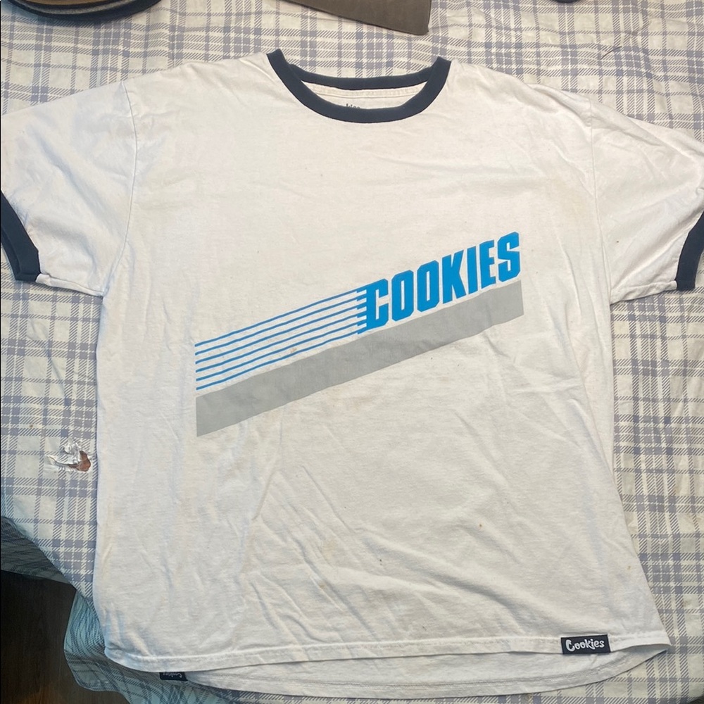 Cookies White and Blue Graphic T-Shirt